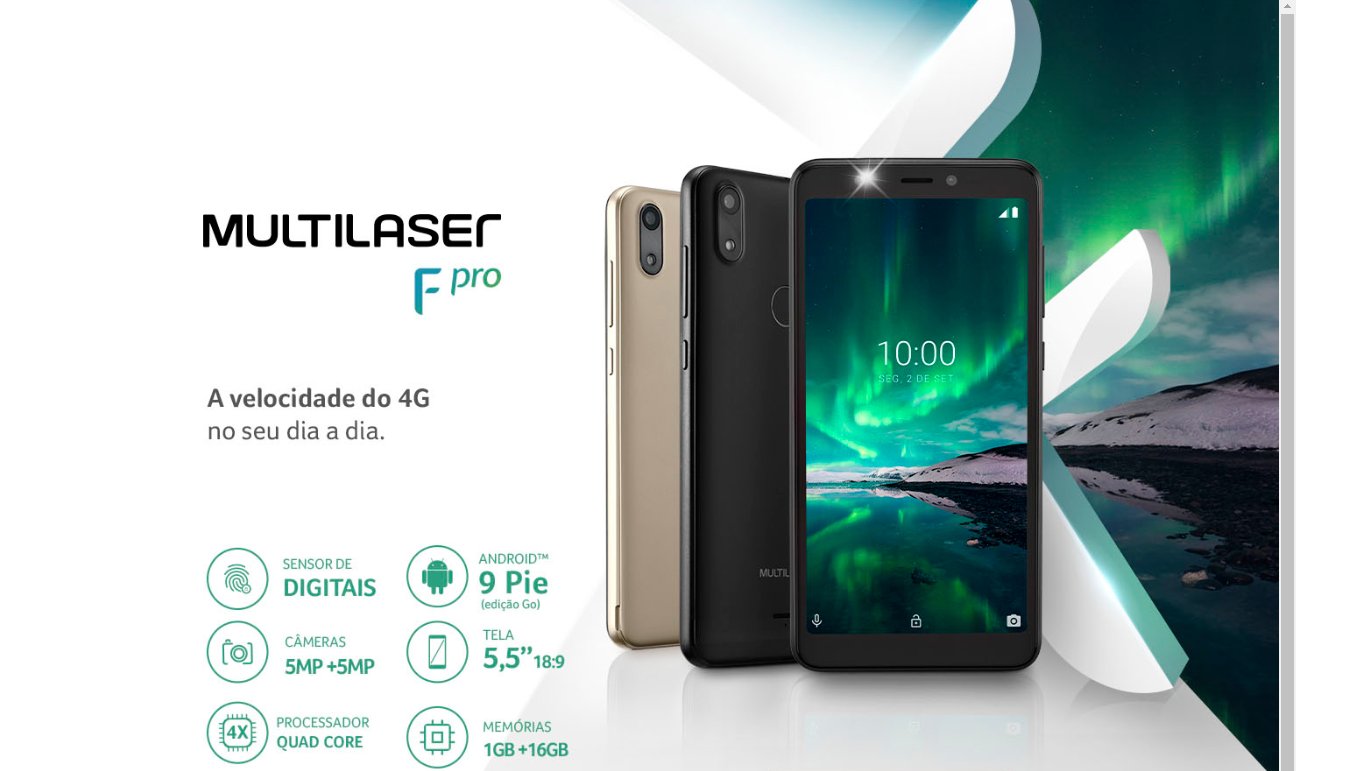 Smartphone Multilaser F Pro 4G 16GB Android 9 Dourado - P9119